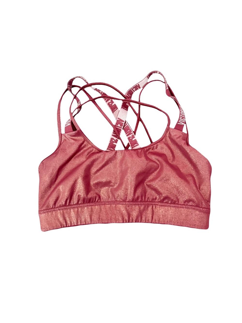 NWOT VICTORIA SPORT BURGUNDY GOLD SPARKLE SPORTS BRA // SIZE SMALL🌟